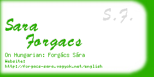 sara forgacs business card
